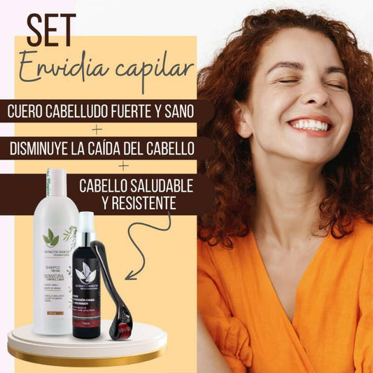 Kit Envidia Capilar Shampoo + Tónico + Dermaroller